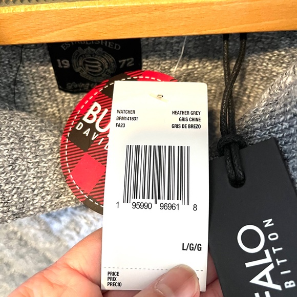 BUFFALO David Bitton Men's Gray Watcher Cable Knit Sweater - Size L - Picture 7 of 7